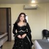 RTC 5924 Black Georgette Thread With Sequence Gown Perfect for Wedding, Party, Reception, Holi, Eid . Available at ₹1999 only. Delivery 4-6 Working Days. | Gowns, Bollywood Gowns, Creative Gowns, Designer Gowns, Embroidered Gowns, Party Wear Gowns