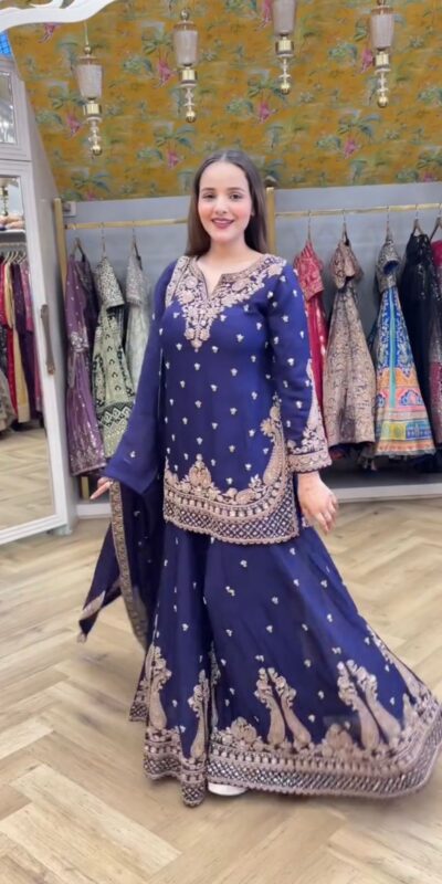 LG 2029 Blue Chinon Salwar Suit with Embroidery Work. Wedding, Party, Festive, Events, Special Price ₹2399. Delivery 4-6 Working Days. Shop now. | Jump Suits, Tops & Bottoms, Track Suits, Salwar suit, Casual Suits, Creative suits, Designer Suits, Palazzo Suits, Party Wear Suits, Patiala Suits, Straight Suits, Trendy Wear
