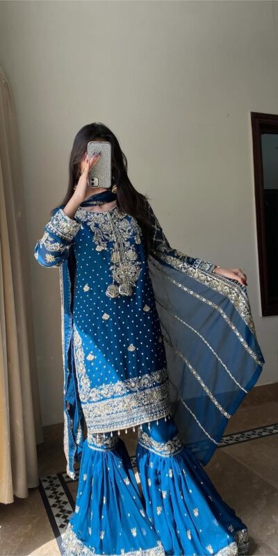 NSR 878 Blue Faux Georgette Salwar Suit Perfect for Wedding, Party, Engagement, Pongal, Makar Sankranti – . Get it for ₹2149. Delivery 4-6 Working Days | Lehenga, Bollywood Lehenga, Creative Lehenga, Designer Lehenga, Embroidered Lehenga, Party Wear Lehenga