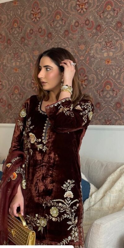 BE 408 Brown Soft Organza Salwar Suit with Lace Work & Embroidery Work. Special Price ₹2049. Delivery 4-6 Working Days. Shop now. | Jump Suits, Tops & Bottoms, Track Suits, Salwar suit, Casual Suits, Creative suits, Designer Suits, Palazzo Suits, Party Wear Suits, Patiala Suits, Straight Suits, Trendy Wear