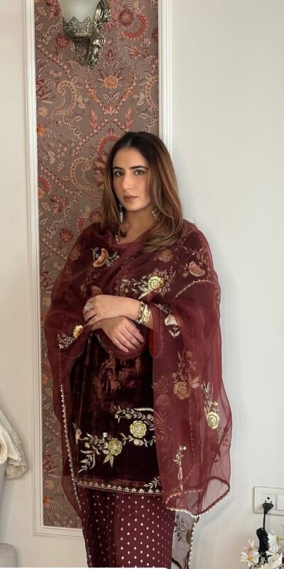 BE 408 Brown Soft Organza Salwar Suit with Lace Work & Embroidery Work. Special Price ₹2049. Delivery 4-6 Working Days. Shop now. | Jump Suits, Tops & Bottoms, Track Suits, Salwar suit, Casual Suits, Creative suits, Designer Suits, Palazzo Suits, Party Wear Suits, Patiala Suits, Straight Suits, Trendy Wear