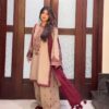 Chiku Faux Georgette Bead Embroidery Work Salwar Suit