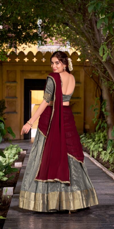 LNB 2026 Gray Color Dupion Silk Lehenga Choli With Zari Work.Wedding, Party, Festive, Events, Special Price ₹1999. Delivery 4-6 Working Days. Shop now. | Lehenga, Bollywood Lehenga, Creative Lehenga, Designer Lehenga, Embroidered Lehenga, Party Wear Lehenga