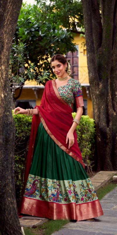 LNB 1244 Green in Aastha Silk Lace Work & Zari Work Lehenga Choli. Grab it for ₹1349. Delivery 4-6 Working Days. Shop now. | Lehenga, Bollywood Lehenga, Creative Lehenga, Designer Lehenga, Embroidered Lehenga, Party Wear Lehenga