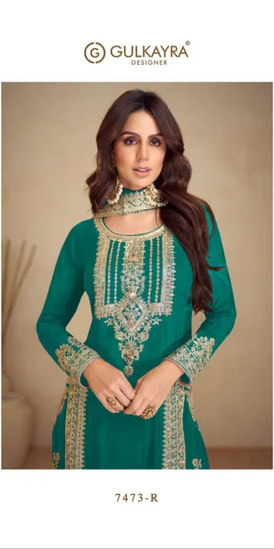 FC GULKAYRA 7473 Green Chinon Salwar Suit Perfect for Wedding, Party, Durga Puja, Eid, Sangeet – . Grab it for ₹3199. Delivery 4-6 Working Days. | Jump Suits, Tops & Bottoms, Track Suits, Salwar suit, Casual Suits, Creative suits, Designer Suits, Palazzo Suits, Party Wear Suits, Patiala Suits, Straight Suits, Trendy Wear