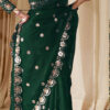 DF 3457 Green Color Georgette Sequence Original Mirror Work Saree Casual, Wedding, Festive, Events . Expected Delivery  4-6 Working Days @2099/- only                                                                                | Sarees, Bollywood Sarees, Creative Sarees, Designer Sarees, Embroidered Sarees, Ethnic Saree, Modern Digital sarees, Party Wear Sarees