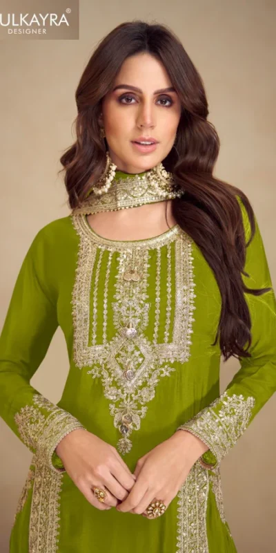 FC GULKAYRA 7473 Mahendi Chinon Salwar Suit Perfect for Wedding, Party, Durga Puja, Eid, Sangeet – . Grab it for ₹3199. Delivery 4-6 Working Days. | Jump Suits, Tops & Bottoms, Track Suits, Salwar suit, Casual Suits, Creative suits, Designer Suits, Palazzo Suits, Party Wear Suits, Patiala Suits, Straight Suits, Trendy Wear