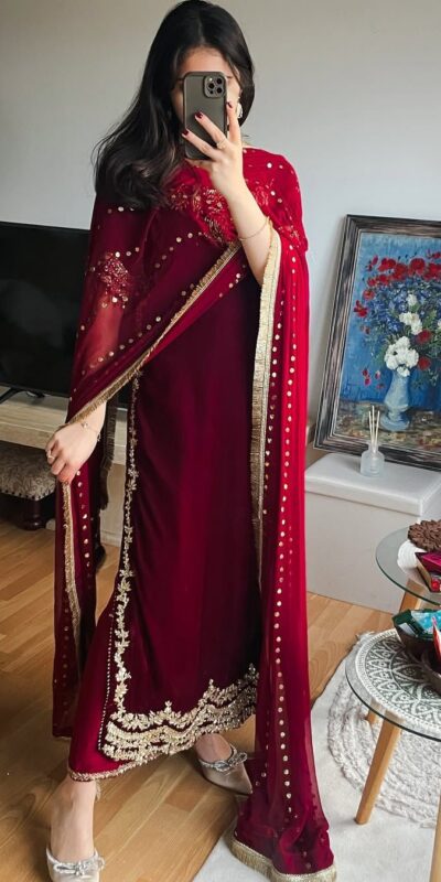 SRK 5307 Maroon Viscose Velvet Salwar Suit with Embroidery Work & Lace Work. Special Price ₹2149. Delivery 4-6 Working Days. Shop now. | Jump Suits, Tops & Bottoms, Track Suits, Party Wear Lehenga, Salwar suit, Casual Suits, Creative suits, Designer Suits, Palazzo Suits, Party Wear Suits, Patiala Suits, Straight Suits, Trendy Wear