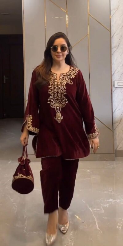 SRK 5104 Maroon in Color Viscose Velvet Embroidery Work Salwar Suit . Now at just ₹1699. Delivery 4-6 Working Days. Shop now. | Jump Suits, Salwar suit, Casual Suits, Creative suits, Designer Suits, Palazzo Suits, Party Wear Suits, Patiala Suits, Straight Suits