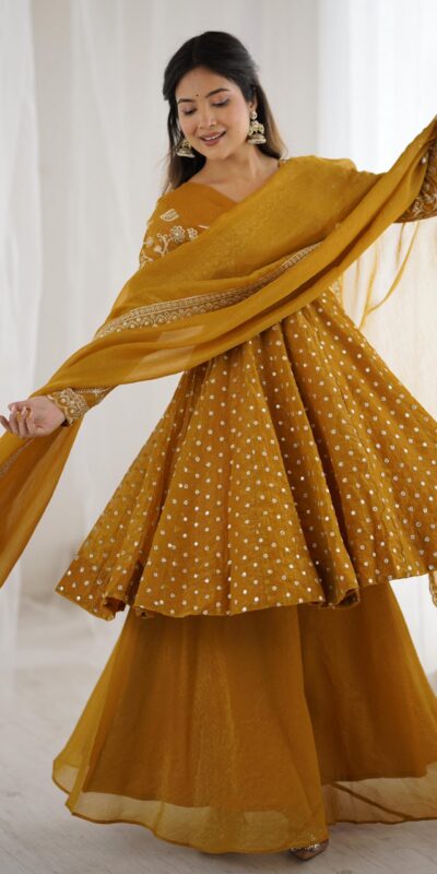 ZSR 3134 Mustard Crunchy Silk Salwar Suit Perfect for Wedding, Party, Sangeet, Anniversary, Housewarming Introductory Price ₹2399. Delivery 4-6 | Jump Suits, Salwar suit, Casual Suits, Creative suits, Designer Suits, Palazzo Suits, Party Wear Suits, Patiala Suits, Straight Suits