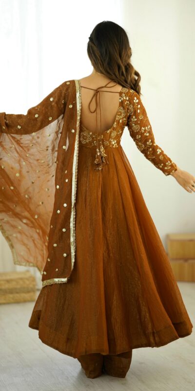 SRK 5290 Mustered Crunchy Silk Gown Perfect for Wedding, Party, Pongal, Traditional Day, Reception Get it for ₹1999. Delivery 4-6 Working Days. Shop now. | Jump Suits, Salwar suit, Casual Suits, Creative suits, Designer Suits, Palazzo Suits, Party Wear Suits, Patiala Suits, Straight Suits