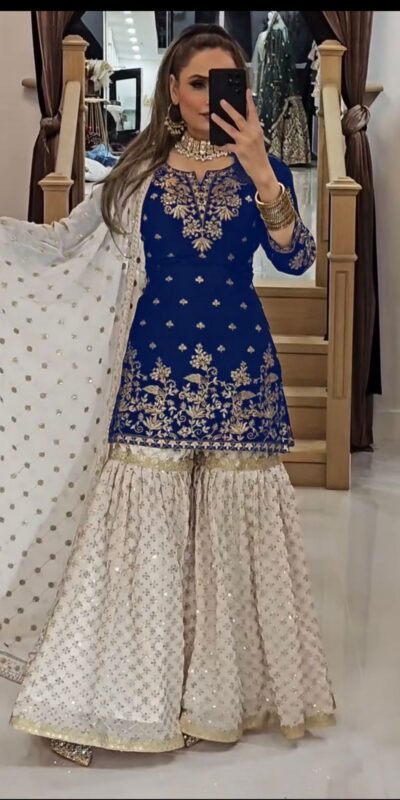 VLM 264 Navy Blue in Fox Georgette Embroidery Work & Lace Work Salwar Suit . Best Price ₹2399. Delivery 4-6 Working Days. Shop now. | Jump Suits, Tops & Bottoms, Track Suits, Salwar suit, Casual Suits, Creative suits, Designer Suits, Palazzo Suits, Party Wear Suits, Patiala Suits, Straight Suits, Trendy Wear
