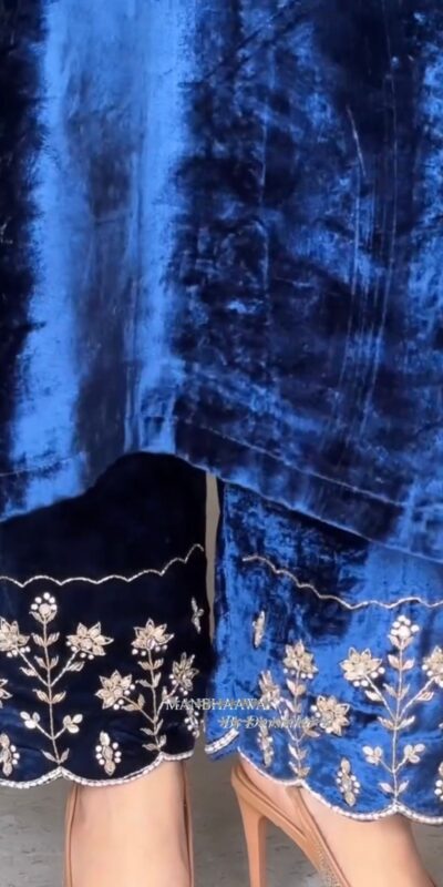 LG 2025 Navy Blue Velvet Salwar Suit with Embroidery Work & Lace Work. Exclusive Offer ₹1899. Delivery 4-6 Working Days. Shop now. | Jump Suits, Tops & Bottoms, Track Suits, Salwar suit, Casual Suits, Creative suits, Designer Suits, Palazzo Suits, Party Wear Suits, Patiala Suits, Straight Suits, Trendy Wear