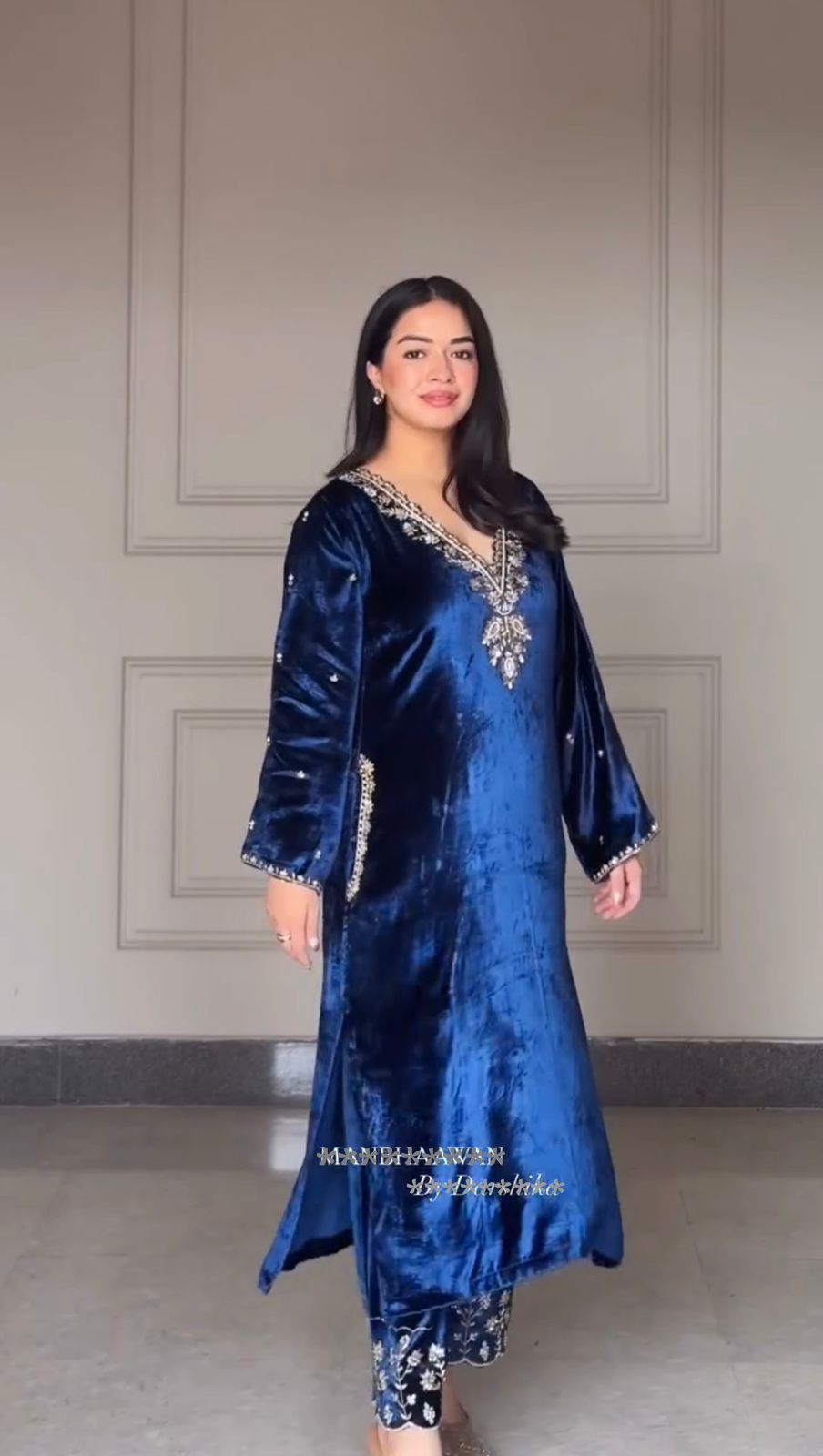 LG 2025 Navy Blue Velvet Salwar Suit with Embroidery Work & Lace Work. Exclusive Offer ₹1899. Delivery 4-6 Working Days. Shop now. | Jump Suits, Tops & Bottoms, Track Suits, Salwar suit, Casual Suits, Creative suits, Designer Suits, Palazzo Suits, Party Wear Suits, Patiala Suits, Straight Suits, Trendy Wear