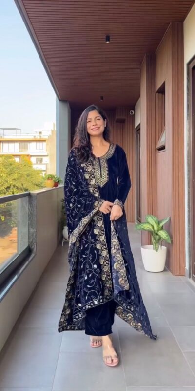 LG 2023 Navy Blue Velvet Salwar Suit with Embroidery Work. Wedding, Party, Festive, Events Get it for ₹2029. Delivery 4-6 Working Days. Shop now. | Jump Suits, Tops & Bottoms, Track Suits, Salwar suit, Casual Suits, Creative suits, Designer Suits, Palazzo Suits, Party Wear Suits, Patiala Suits, Straight Suits, Trendy Wear