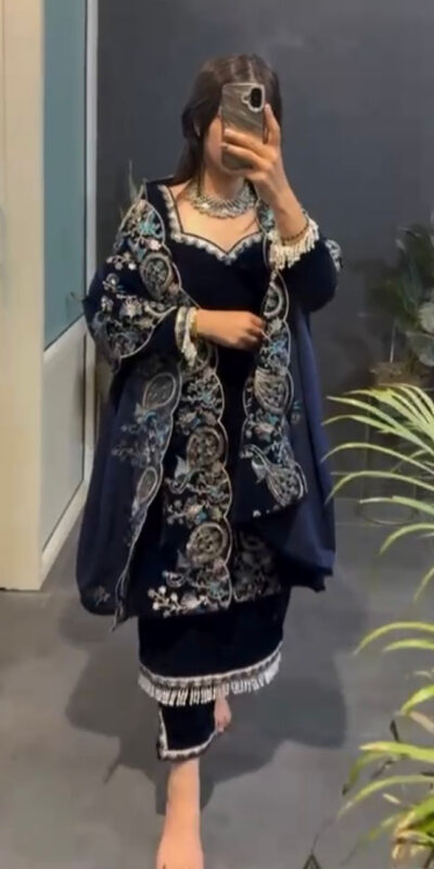 RTC 5935 Navy Blue in Viscose Velvet Lace Work Salwar Suit . Wedding, Party, Festive, Events, Get it for ₹2049. Delivery 4-6 Working Days. Shop now. | Jump Suits, Tops & Bottoms, Track Suits, Salwar suit, Casual Suits, Creative suits, Designer Suits, Palazzo Suits, Party Wear Suits, Patiala Suits, Straight Suits, Trendy Wear