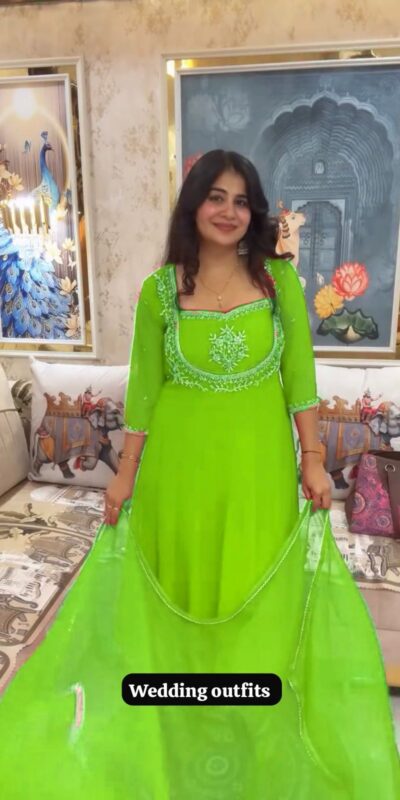 LG 2022 Parrot Green Georgette Salwar Suit with Lace Work & Embroidery Work. Exclusive Offer ₹1899. Delivery 4-6 Working Days. Shop now. | Jump Suits, Tops & Bottoms, Track Suits, Salwar suit, Casual Suits, Creative suits, Designer Suits, Palazzo Suits, Party Wear Suits, Patiala Suits, Straight Suits, Trendy Wear