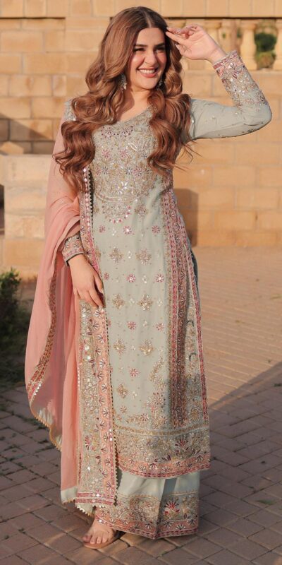 SRK 5176 Peach Faux Georgette Salwar Suit with Lace Work & Embroidery Work. Available at ₹2399 only. Delivery 4-6 Working Days. Shop now. | Jump Suits, Tops & Bottoms, Track Suits, Salwar suit, Casual Suits, Creative suits, Designer Suits, Palazzo Suits, Party Wear Suits, Patiala Suits, Straight Suits, Trendy Wear