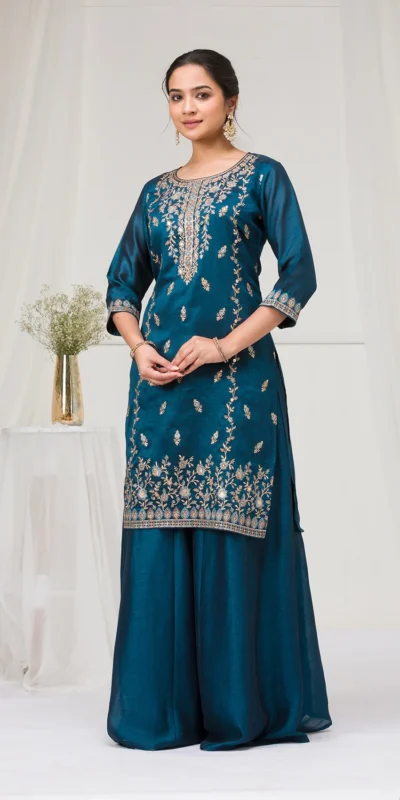 FC 2102 Peacock Blue Blooming Vichitra Salwar Suit with Embroidery Work. Festive Deal ₹2549. Delivery 4-6 Working Days. Shop now. | Jump Suits, Tops & Bottoms, Track Suits, Salwar suit, Casual Suits, Creative suits, Designer Suits, Palazzo Suits, Party Wear Suits, Patiala Suits, Straight Suits, Trendy Wear