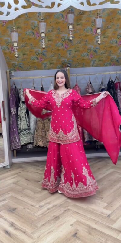 LG 2029 Pink Chinon Salwar Suit with Embroidery Work. Wedding, Party, Festive, Events, Special Price ₹2399. Delivery 4-6 Working Days. Shop now. | Jump Suits, Tops & Bottoms, Track Suits, Salwar suit, Casual Suits, Creative suits, Designer Suits, Palazzo Suits, Party Wear Suits, Patiala Suits, Straight Suits, Trendy Wear