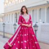 Ram 062 Pink Fox Georgette Gown Perfect for Wedding, Party, Family Gatherings, Durga Puja, Eid – . Festive Deal ₹1799. Delivery 4-6 Working Days. Shop no | Gowns, Bollywood Gowns, Creative Gowns, Designer Gowns, Embroidered Gowns, Party Wear Gowns