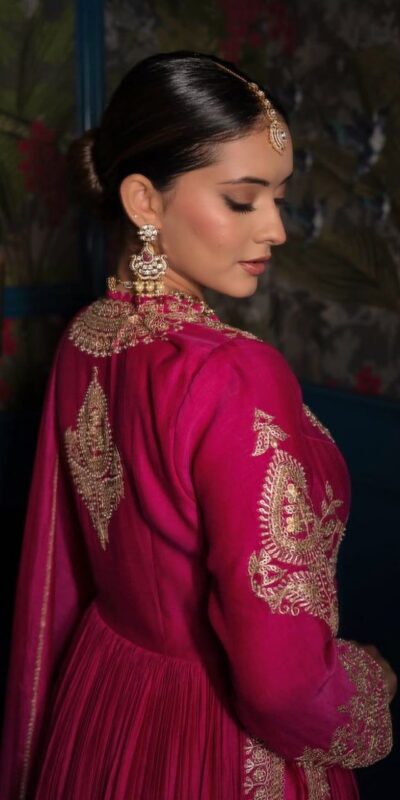DC 99 Pink Pure Chinon Gown with Embroidery Work. Wedding, Party, Festive, Events Now at just ₹2049. Delivery 4-6 Working Days. Shop now. | Gowns, Bollywood Gowns, Creative Gowns, Designer Gowns, Embroidered Gowns, Party Wear Gowns