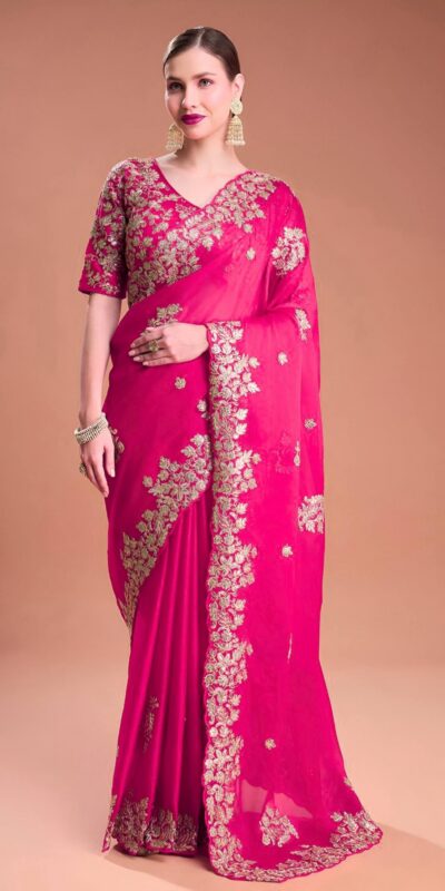 BT 1301 Pink Rangoli Silk Saree with Sequins Work & Embroidery Work. Now at just ₹1999. Delivery 4-6 Working Days. Shop now. | Sarees, Bollywood Sarees, Creative Sarees, Designer Sarees, Embroidered Sarees, Ethnic Saree, Modern Digital sarees, Party Wear Sarees