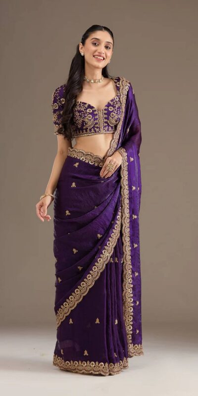 BT 434 Purple Fandy Sattin Silk Saree with Zari Work. Wedding, Party, Festive, Events, Best Price ₹2049. Delivery 4-6 Working Days. Shop now. | Sarees, Bollywood Sarees, Creative Sarees, Designer Sarees, Embroidered Sarees, Ethnic Saree, Modern Digital sarees, Party Wear Sarees