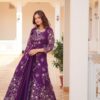 Purple Fox Georgette 3 mm Embroidery Work Lehenga Choli