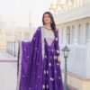 Ram 062 Purple Fox Georgette Gown Perfect for Wedding, Party, Family Gatherings, Durga Puja, Eid – . Festive Deal ₹1799. Delivery 4-6 Working Days. Shop no | Gowns, Bollywood Gowns, Creative Gowns, Designer Gowns, Embroidered Gowns, Party Wear Gowns