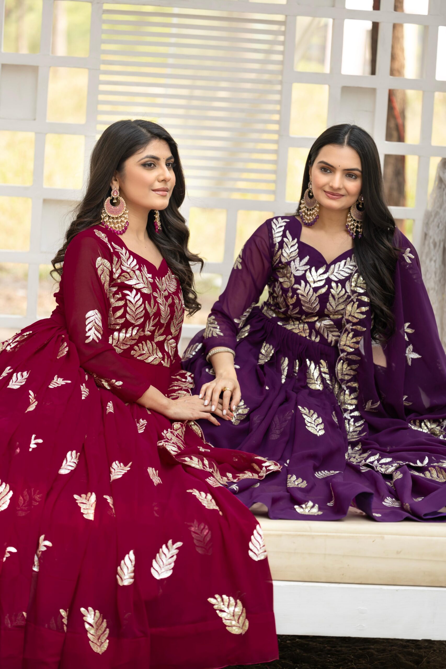 Ram 087 Purple in Fox Georgette Embroidery Work & Thread Embroidery Gown . Special Price ₹2149. Delivery 4-6 Working Days. Shop now. | Gowns, Bollywood Gowns, Creative Gowns, Designer Gowns, Embroidered Gowns, Party Wear Gowns