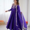 ZSR 3149 Purple Roman silk Gown Perfect for Wedding, Party, Sangeet, Haldi, Lohri – . Introductory Price ₹2099. Delivery 4-6 Working Days. Shop now. | Lehenga, Bollywood Lehenga, Creative Lehenga, Designer Lehenga, Embroidered Lehenga, Party Wear Lehenga