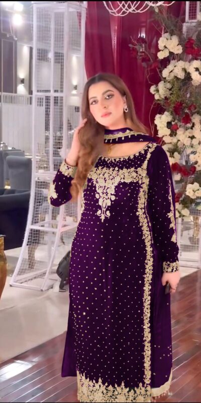 NSR 876 Purple Viscose Velvet Salwar Suit with Lace Work & Embroidery Work. Exclusive Offer ₹2399. Delivery 4-6 Working Days. Shop now. | Jump Suits, Salwar suit, Casual Suits, Creative suits, Designer Suits, Palazzo Suits, Party Wear Suits, Patiala Suits, Straight Suits