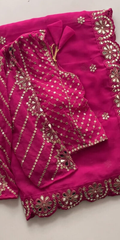 DF 3457 Rani Pink Color Georgette Sequence Original Mirror Work Saree Casual, Wedding, Festive, Events . Expected Delivery  4-6 Working Days @2099/- only                                                                                | Sarees, Bollywood Sarees, Creative Sarees, Designer Sarees, Embroidered Sarees, Ethnic Saree, Modern Digital sarees, Party Wear Sarees