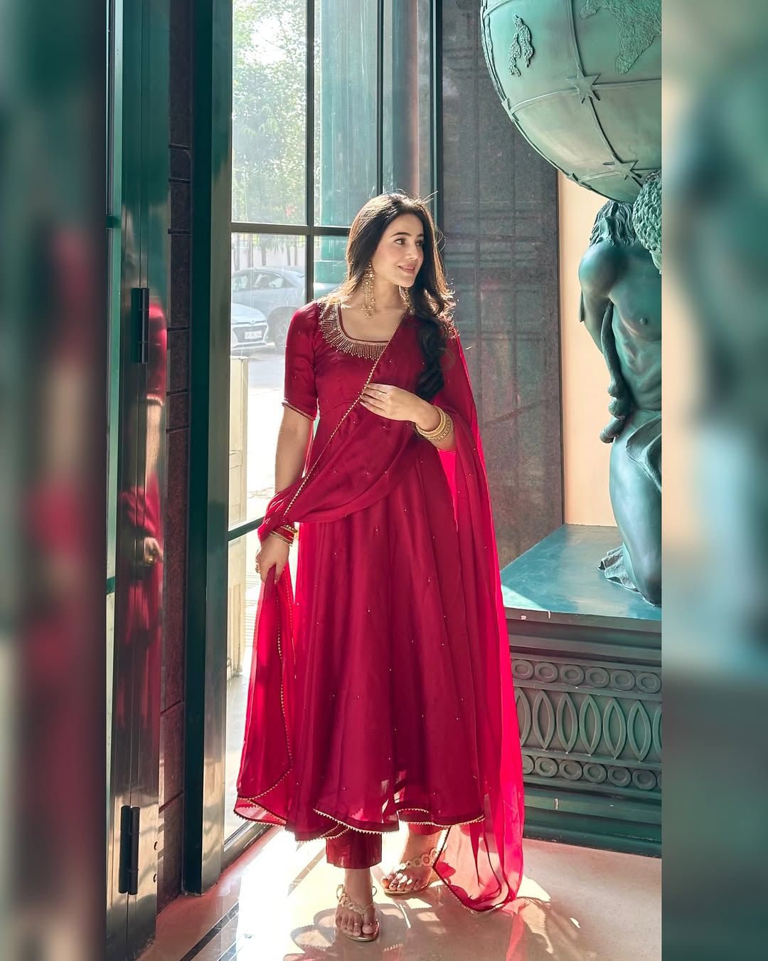 ZF 427 Red Fendy Silk Gown Perfect for Wedding, Party, Haldi, Reception, Holi – . Now at just ₹2099. Delivery 4-6 Working Days. Shop now. | Gowns, Bollywood Gowns, Creative Gowns, Designer Gowns, Embroidered Gowns, Party Wear Gowns
