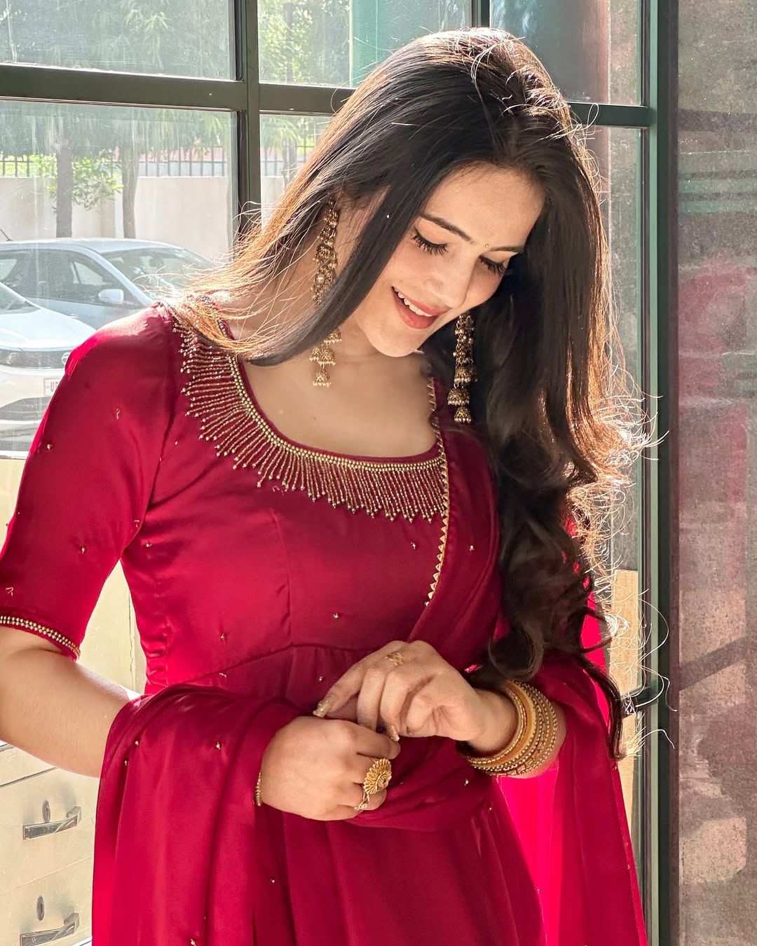 ZF 427 Red Fendy Silk Gown Perfect for Wedding, Party, Haldi, Reception, Holi – . Now at just ₹2099. Delivery 4-6 Working Days. Shop now. | Gowns, Bollywood Gowns, Creative Gowns, Designer Gowns, Embroidered Gowns, Party Wear Gowns