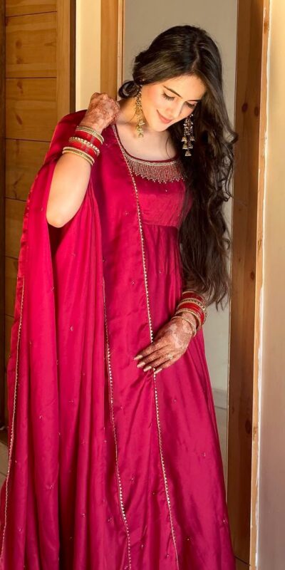 ZF 427 Red Fendy Silk Gown Perfect for Wedding, Party, Haldi, Reception, Holi – . Now at just ₹2099. Delivery 4-6 Working Days. Shop now. | Gowns, Bollywood Gowns, Creative Gowns, Designer Gowns, Embroidered Gowns, Party Wear Gowns