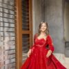 RTC 5937 Red Fendy silk Gown with Lace Work. Wedding, Party, Festive, Events Get it for ₹2149. Delivery 4-6 Working Days. Shop now. | Gowns, Bollywood Gowns, Creative Gowns, Designer Gowns, Embroidered Gowns, Party Wear Gowns