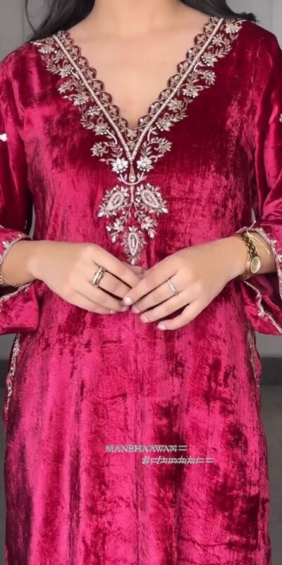 LG 2025 Red Velvet Salwar Suit with Embroidery Work & Lace Work. Exclusive Offer ₹1899. Delivery 4-6 Working Days. Shop now. | Jump Suits, Tops & Bottoms, Track Suits, Salwar suit, Casual Suits, Creative suits, Designer Suits, Palazzo Suits, Party Wear Suits, Patiala Suits, Straight Suits, Trendy Wear