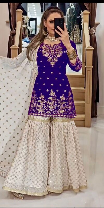 VLM 264 Royal Blue in Fox Georgette Embroidery Work & Lace Work Salwar Suit . Best Price ₹2399. Delivery 4-6 Working Days. Shop now. | Jump Suits, Tops & Bottoms, Track Suits, Salwar suit, Casual Suits, Creative suits, Designer Suits, Palazzo Suits, Party Wear Suits, Patiala Suits, Straight Suits, Trendy Wear