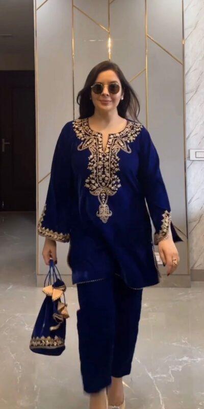 SRK 5104 Royal Blue in Color Viscose Velvet Embroidery Work Salwar Suit . Now at just ₹1699. Delivery 4-6 Working Days. Shop now. | Jump Suits, Salwar suit, Casual Suits, Creative suits, Designer Suits, Palazzo Suits, Party Wear Suits, Patiala Suits, Straight Suits