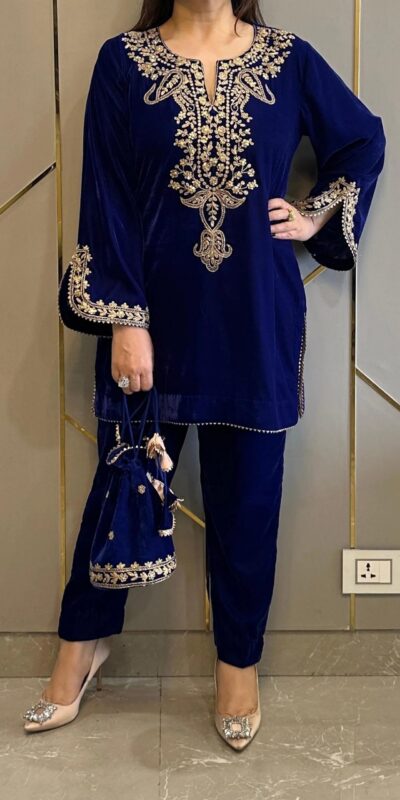 SRK 5104 Royal Blue in Color Viscose Velvet Embroidery Work Salwar Suit . Now at just ₹1699. Delivery 4-6 Working Days. Shop now. | Jump Suits, Salwar suit, Casual Suits, Creative suits, Designer Suits, Palazzo Suits, Party Wear Suits, Patiala Suits, Straight Suits