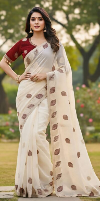 SC 1005 White in Soft fandy Silk Embroidery Work & Lace Work Saree . Available at ₹2499 only. Delivery 4-6 Working Days. Shop now. | Sarees, Bollywood Sarees, Creative Sarees, Designer Sarees, Embroidered Sarees, Ethnic Saree, Modern Digital sarees, Party Wear Sarees