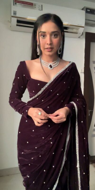 BD 1798 Wine Velvet 9000 with Revert Machine Pearl Work Saree Designer Work. Get it for ₹2049. Delivery 4-6 Working Days. Shop now. | Sarees, Bollywood Sarees, Creative Sarees, Designer Sarees, Embroidered Sarees, Ethnic Saree, Modern Digital sarees, Party Wear Sarees