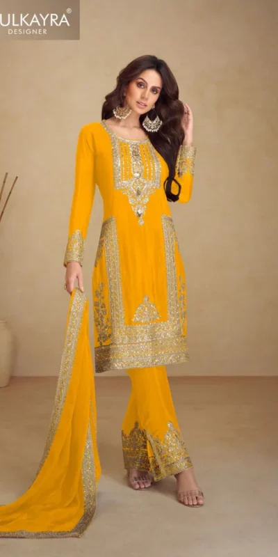 FC GULKAYRA 7473 Yellow Chinon Salwar Suit Perfect for Wedding, Party, Durga Puja, Eid, Sangeet – . Grab it for ₹3199. Delivery 4-6 Working Days. | Jump Suits, Tops & Bottoms, Track Suits, Salwar suit, Casual Suits, Creative suits, Designer Suits, Palazzo Suits, Party Wear Suits, Patiala Suits, Straight Suits, Trendy Wear