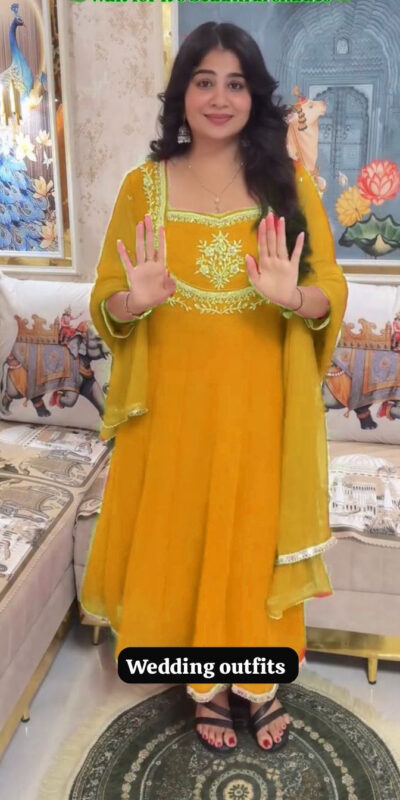 LG 2022 Yellow Georgette Salwar Suit with Lace Work & Embroidery Work. Exclusive Offer ₹1899. Delivery 4-6 Working Days. Shop now. | Jump Suits, Tops & Bottoms, Track Suits, Salwar suit, Casual Suits, Creative suits, Designer Suits, Palazzo Suits, Party Wear Suits, Patiala Suits, Straight Suits, Trendy Wear