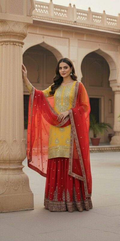 ZSR 3146 Yellow Pure Georgette Salwar Suit Perfect for Wedding, Party, Karwa Chauth, Festival Celebrations, Lohri – . Special Price ₹2149. Delivery 4 | Jump Suits, Salwar suit, Casual Suits, Creative suits, Designer Suits, Palazzo Suits, Party Wear Suits, Patiala Suits, Straight Suits