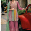 Onion Chinon Embroidery Lace Work Salwar Suit