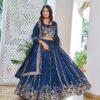 Navy Blue Vichitra Embroidery Work Lehenga Choli