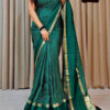 Green Dola Silk Lace Border Sequins Work Saree